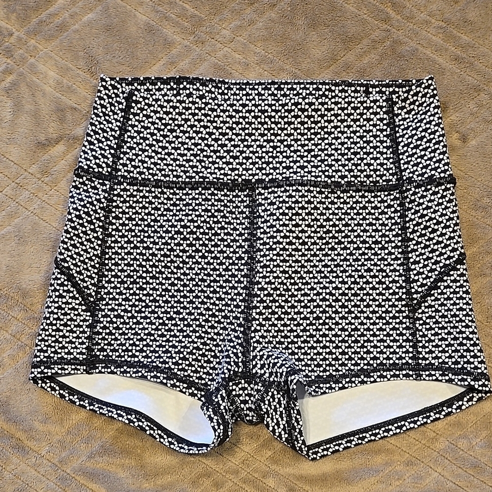 lululemon athletica Black and White Bike Shorts